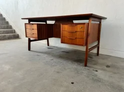 Pamono Teak Desk by Gunni Omann for Omann Jun, 1960s><noscript><img width=