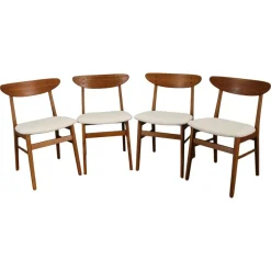 Pamono Teak Dining Chairs from Fastrup, Denmark, 1960s, Set of 5> Side Chairs & Dining Chairs