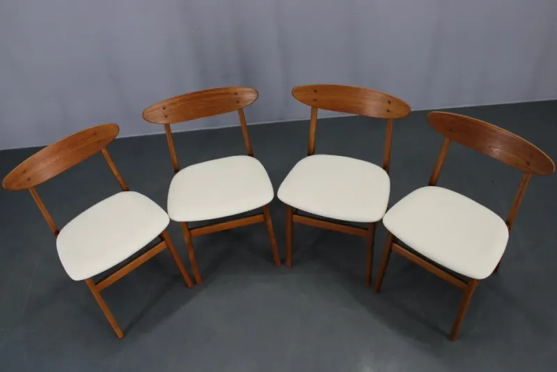 Pamono Teak Dining Chairs from Fastrup, Denmark, 1960s, Set of 5> Side Chairs & Dining Chairs