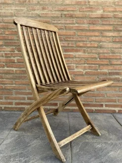 Pamono Teak Folding Deck Chair with Slat Back from Scan Com, 1960s><noscript><img width=