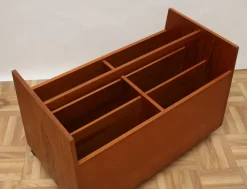 Pamono Teak Magazine Rack by Rolf Hesland for Bruksbo, 1960s> Magazine Racks
