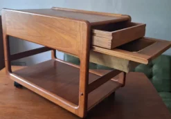 Pamono Teak Multifunction Serving Bar Cart, Denmark 1960s><noscript><img width=