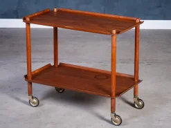 Pamono Teak Serving Bar Cart by Poul Hundevad, 1960s> Serving Bar Carts & Trolleys