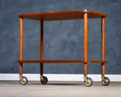 Pamono Teak Serving Bar Cart by Poul Hundevad, 1960s><noscript><img width=