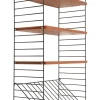 New Pamono Teak String Wall Shelf with Magazine Rack by Kajsa & Nisse Strinning, 1960s
