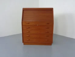 Pamono Teak Tambour Secretary from Dyrlund, 1960s> Secretaires