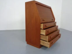 Pamono Teak Tambour Secretary from Dyrlund, 1960s><noscript><img width=