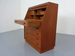 Pamono Teak Tambour Secretary from Dyrlund, 1960s><noscript><img width=