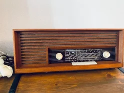 Pamono Teak Type 119 Tube Radio from Wega, 1960s><noscript><img width=