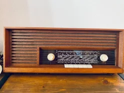Pamono Teak Type 119 Tube Radio from Wega, 1960s><noscript><img width=