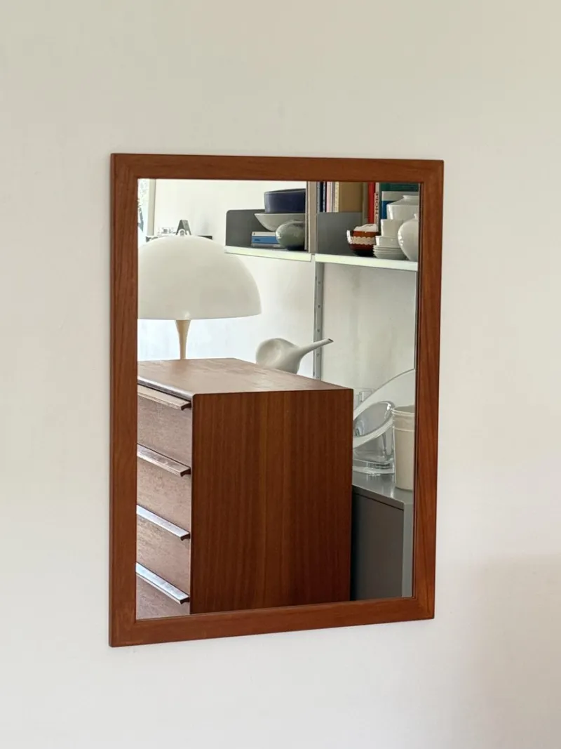 Pamono Teak Wall Mirror by Kai Kristiansen for Aksel Kjersgaard, 1950s> Mirrors
