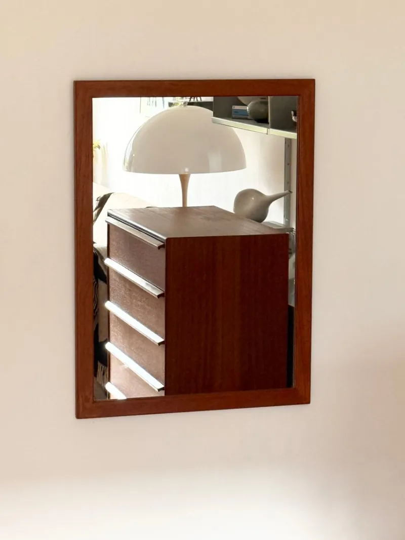 Pamono Teak Wall Mirror by Kai Kristiansen for Aksel Kjersgaard, 1950s> Mirrors