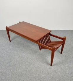 Best Pamono Teak Wood Coffee Table Magazine Rack, Italy, 1960s