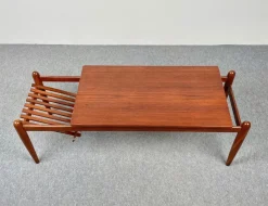 Best Pamono Teak Wood Coffee Table Magazine Rack, Italy, 1960s