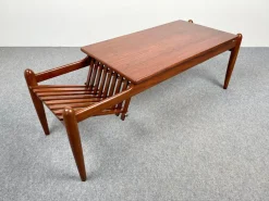 Best Pamono Teak Wood Coffee Table Magazine Rack, Italy, 1960s