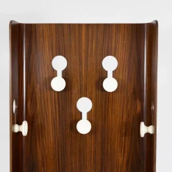 Pamono Teak Wood Floor Coat Rack by Carlo De Carli for Fiam, 1960s> Racks, Hooks & Valets