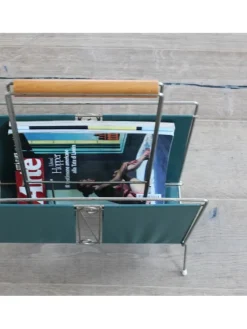 New Pamono Teal Magazine Rack, 1950s