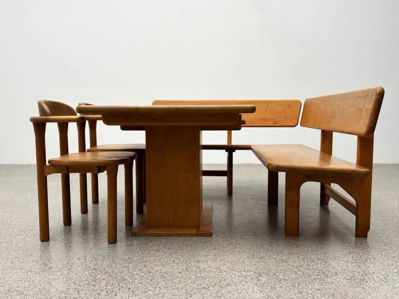 Pamono Team 7 Set with Corner Bench and Table and Chairs, Set of 4> Benches