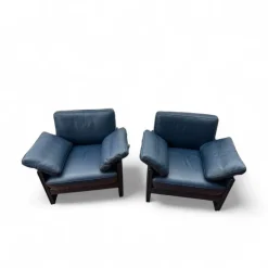 Outlet Pamono Team Lounge Chairs in Leather from Wellis, 1980s, Set of 2