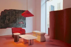 Discount Pamono Terracotta Elm Burl Veneer Room Divider by Daniel Nikolovski & Danu Chirinciuc for KABINET, 2019