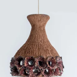 Pamono Terracotta Red Pendant in Ceramic with Holes, Denmark, 1960s> Ceiling Lights