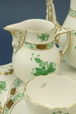 Discount Pamono Tete À Tete Coffee Service with Tray in Porcelain with Apponyi Decoration from Herend, Hungary, 1930s, Set of 8