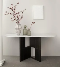 Pamono Tetris Laguna Oak and Marble Console by Morica Design> Tables|Console Tables