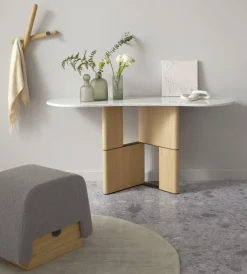Pamono Tetris Oak and Marble Console by Morica Design> Tables|Console Tables