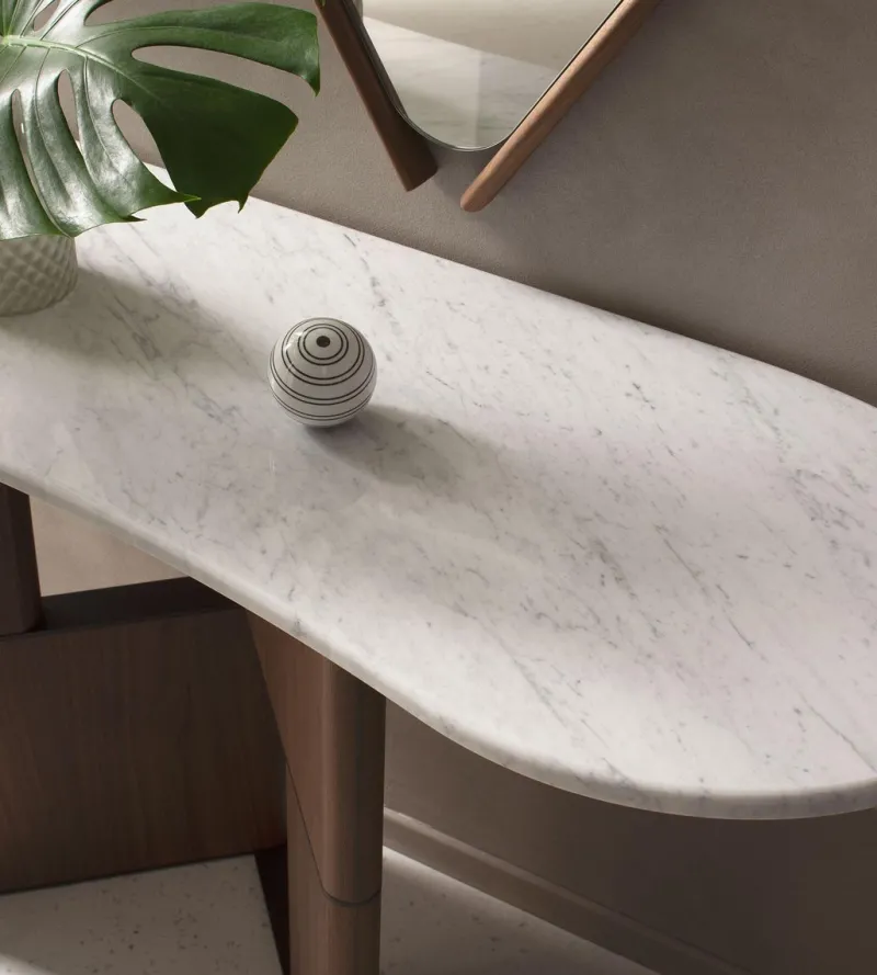 Pamono Tetris Walnut and Marble Console Table by Morica Design> Tables|Console Tables