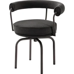 New Pamono Textured Black Lc7 Outdoor Chair by Charlotte Perriand for Cassina