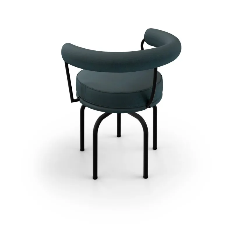 New Pamono Textured Black Lc7 Outdoor Chair by Charlotte Perriand for Cassina
