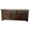Clearance Pamono 18th Century Antique Carved Oak Coffer