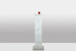 Pamono 20th Century Art Deco Columns in White Marble, Set of 2> Pedestals And Columns