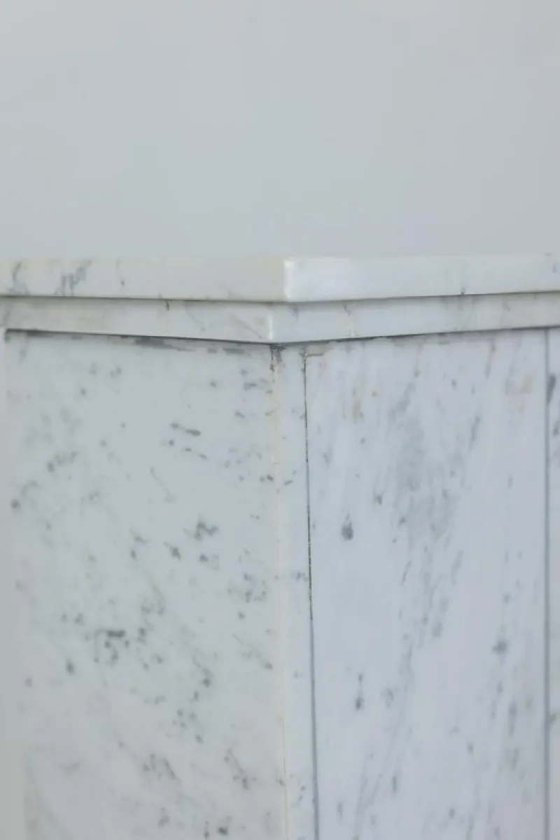 Pamono 20th Century Art Deco Columns in White Marble, Set of 2> Pedestals And Columns