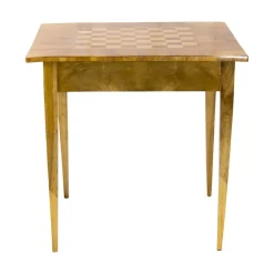 Pamono 19th Century Biedermeier Walnut Marquetry Chess Table><noscript><img width=
