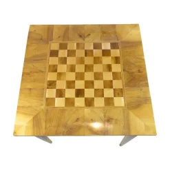 Pamono 19th Century Biedermeier Walnut Marquetry Chess Table><noscript><img width=