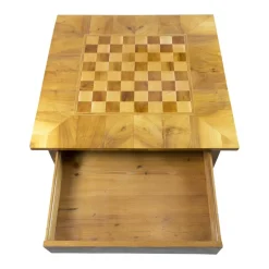 Pamono 19th Century Biedermeier Walnut Marquetry Chess Table><noscript><img width=