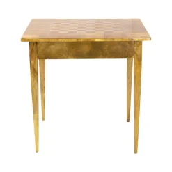 Pamono 19th Century Biedermeier Walnut Marquetry Chess Table><noscript><img width=