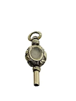 Outlet Pamono 19th Century Brass and Gold Watch-Key with 2 Different Color Stones
