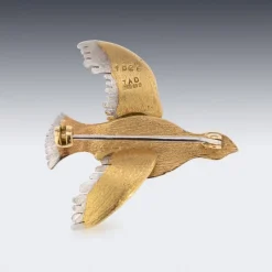 Pamono 20th Century British 18k Three-Colour Gold Grouse Brooch, 1964> Brooches