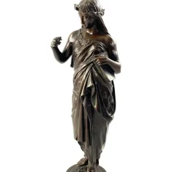 Sale Pamono 19th Century Bronze of a Women Draped in Robes on a Round Zodiac Base