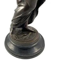 Sale Pamono 19th Century Bronze of a Women Draped in Robes on a Round Zodiac Base