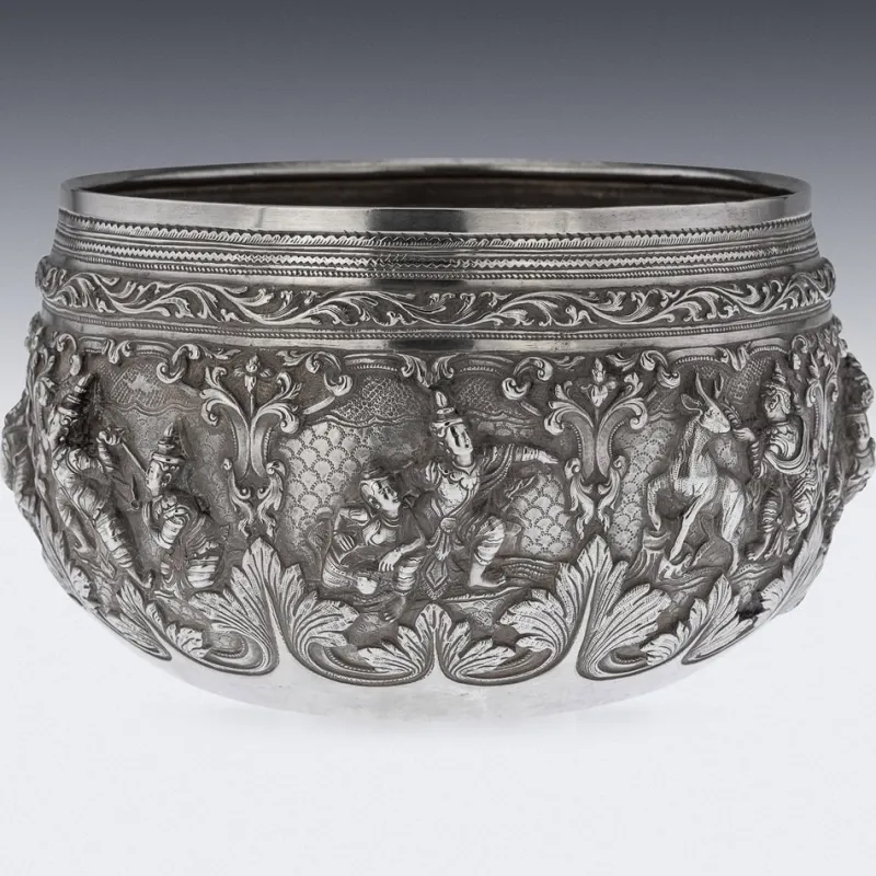 Outlet Pamono 19th Century Burmese Silver Thabeik Bowl, 1880s