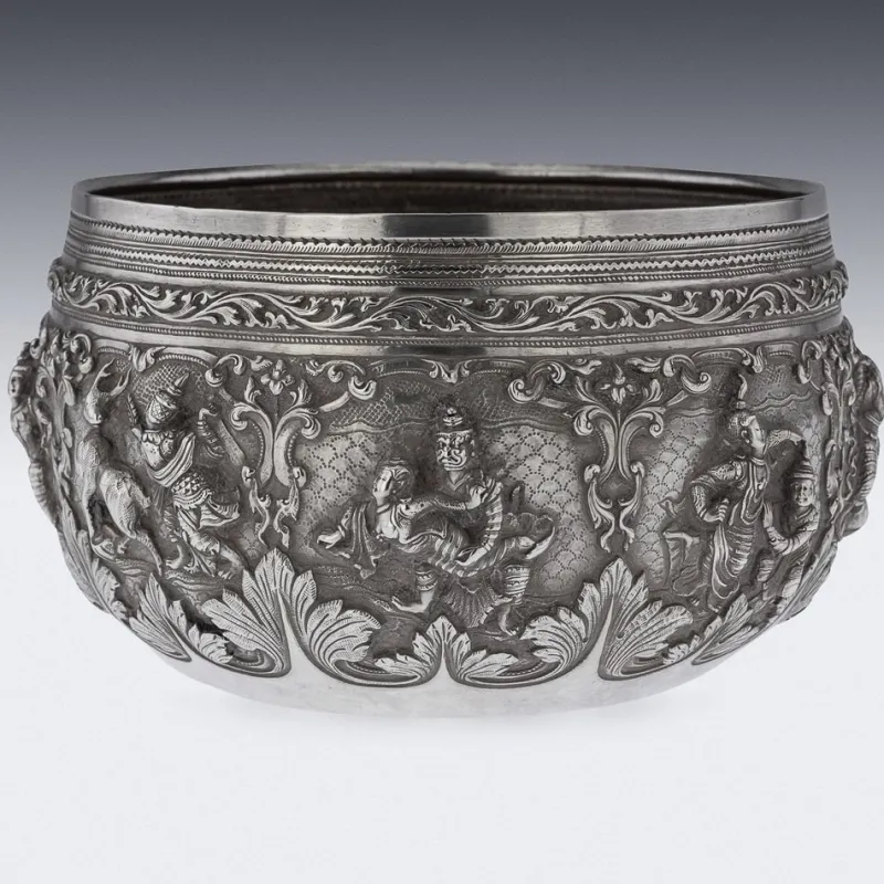 Outlet Pamono 19th Century Burmese Silver Thabeik Bowl, 1880s