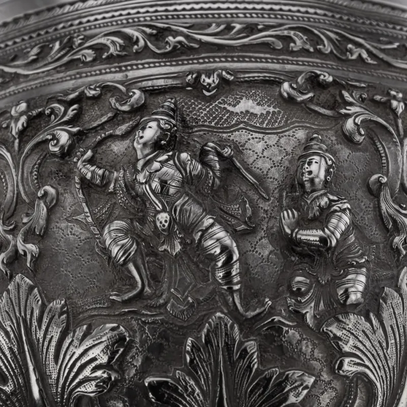 Outlet Pamono 19th Century Burmese Silver Thabeik Bowl, 1880s