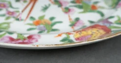 New Pamono 19th Century Canton Porcelain Plate with Floral and Butterfly Decor