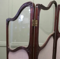 Discount Pamono 19th Century Carved Upholstered Dressing Screen