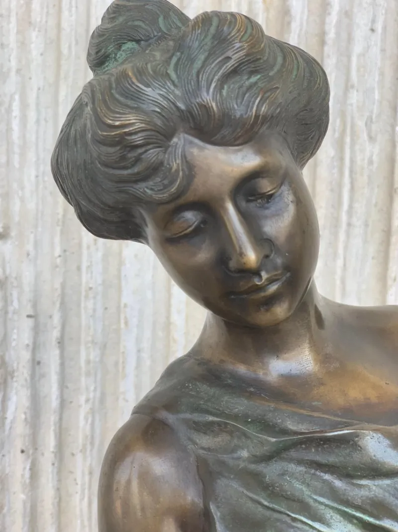 Pamono 20th Century Cast Bronze Nymph Statue by Ferdinando De Luca, Italy