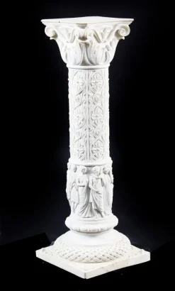 Pamono 20th Century Composition Marble Bust of Apollo on Pedestal, Set of 2><noscript><img width=