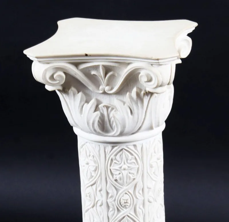 Pamono 20th Century Composition Marble Bust of Apollo on Pedestal, Set of 2> Pedestals And Columns